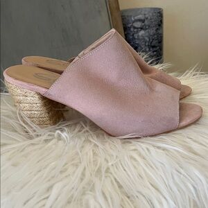 Sbicca Blush Pink Leather Mules